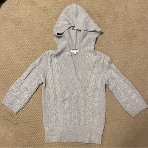 Banana Republic Gray V-Neck Sweater w/ Hood